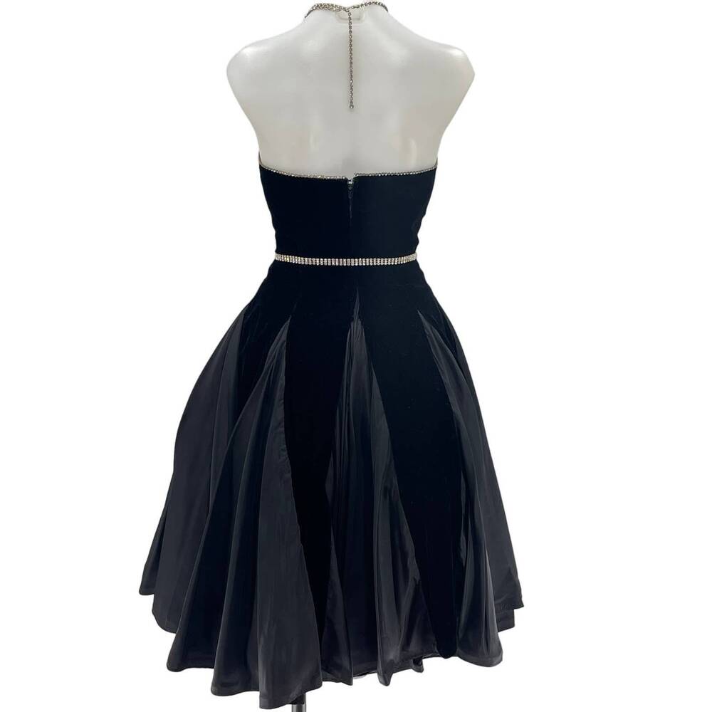 Vintage Black Velvet Cocktail Party Dress: Size S - Picture 4 of 5